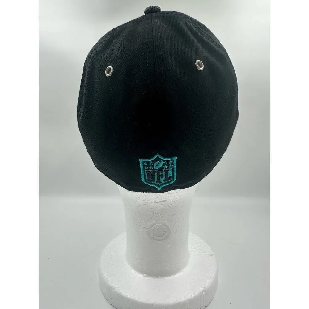 Miami Dolphins Fitted Hat Cap - Size 7 1/8 - New Era 59Fifty - Black Blue Grey